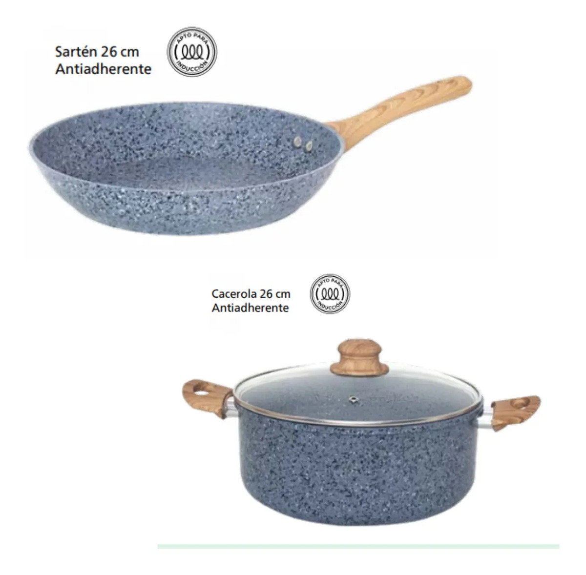 Sartén 26 cm e caçarola 26 cm